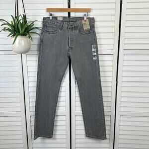 New Levis 501‎ Original Button Fly Jeans Gray Wash Straight Leg Mens Size 31x30